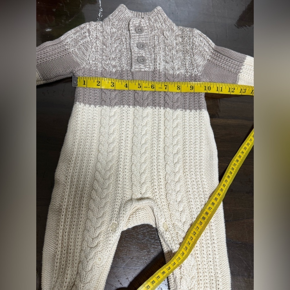 Baby Gap 6-12 Month Cotton Cable-Knit Sweater One-Piece Romper - Picture 8 of 10
